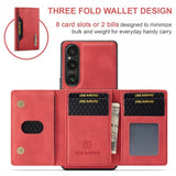 Dg.Ming Sony Xperia 1 V Cover M2 Series Aftagelig Kortholder Rød