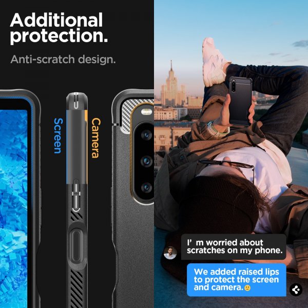 Spigen Sony Xperia 1 V Cover Rugged Armor Mat Sort
