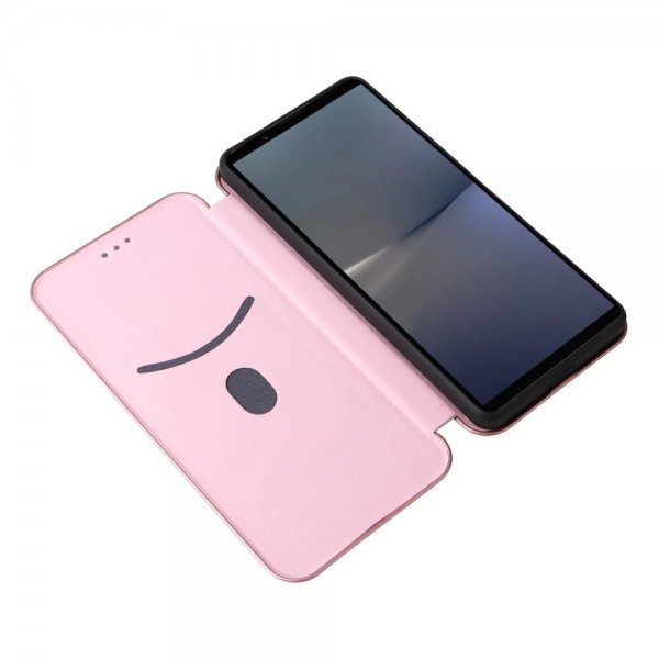 Sony Xperia 1 VI Etui Kulfibertekstur Rosaguld