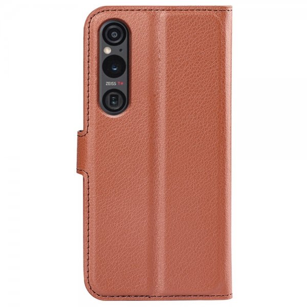 Sony Xperia 1 VI Etui Litchi Brun