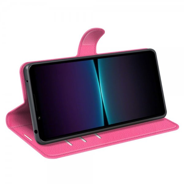 Sony Xperia 1 VI Etui Litchi Magenta