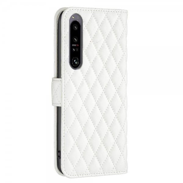 Sony Xperia 1 VI Etui Rombemønster Hvid