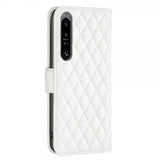 Sony Xperia 1 VI Etui Rombemønster Hvid