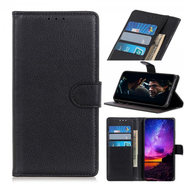 Sony Xperia 10 II Etui Litchi Sort