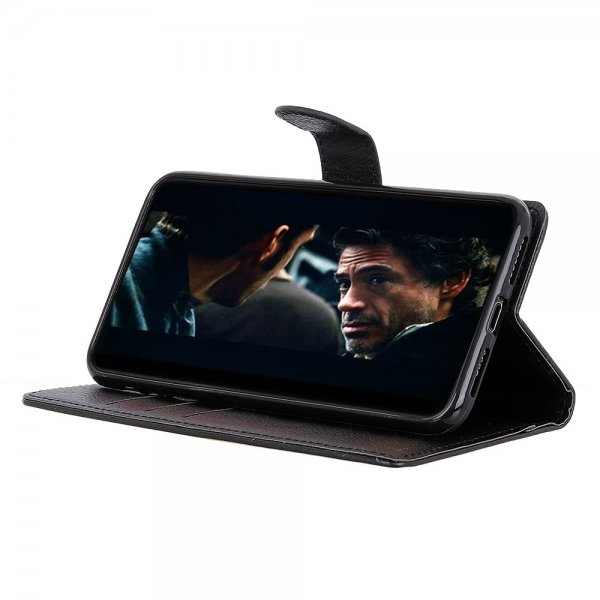 Sony Xperia 10 II Etui Litchi Sort