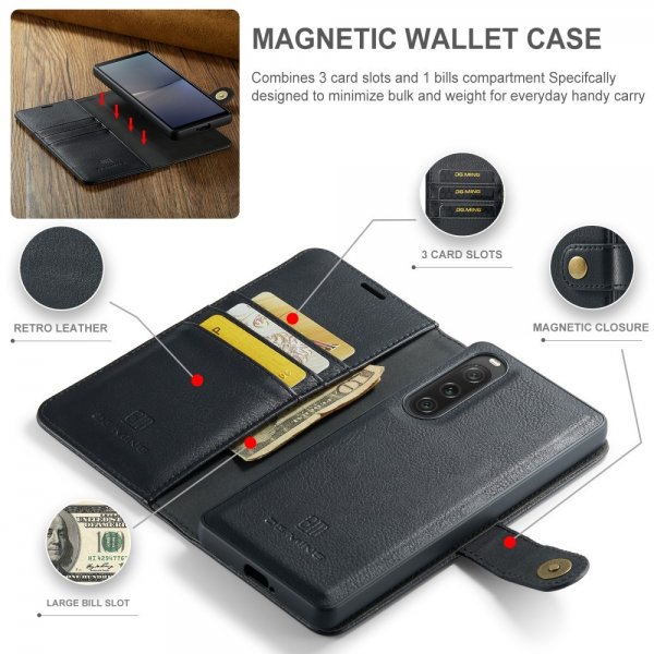 Dg.Ming Sony Xperia 10 V Cover med Aftageligt Cover Sort