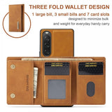 Dg.Ming Sony Xperia 10 V Cover M1 Series Aftagelig Kortholder Brun