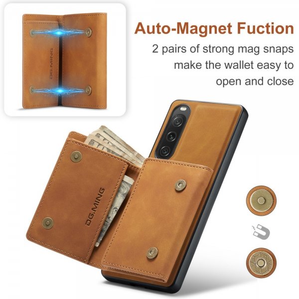 Dg.Ming Sony Xperia 10 V Cover M1 Series Aftagelig Kortholder Brun