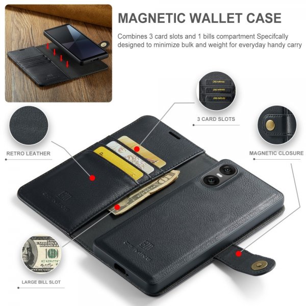 Dg.Ming Sony Xperia 10 VI Cover med Aftageligt Cover Sort