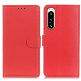 Sony Xperia 5 IV Etui Litchi Rød