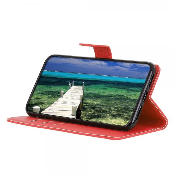 Sony Xperia 5 IV Etui Litchi Rød
