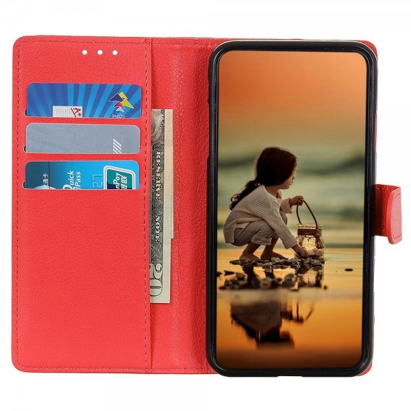 Sony Xperia 5 IV Etui Litchi Rød