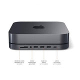 Satechi Type-C Aluminium Stand & Hub til Mac Mini Space Gray