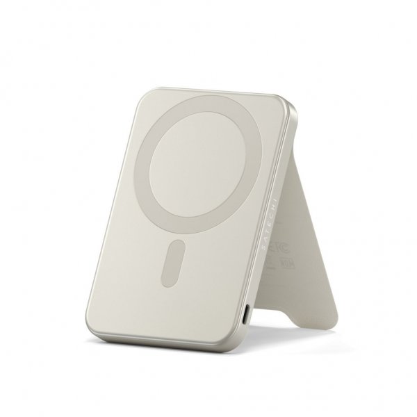 Satechi OntheGo Qi2 5K MagSafe-powerbank med stativ sand