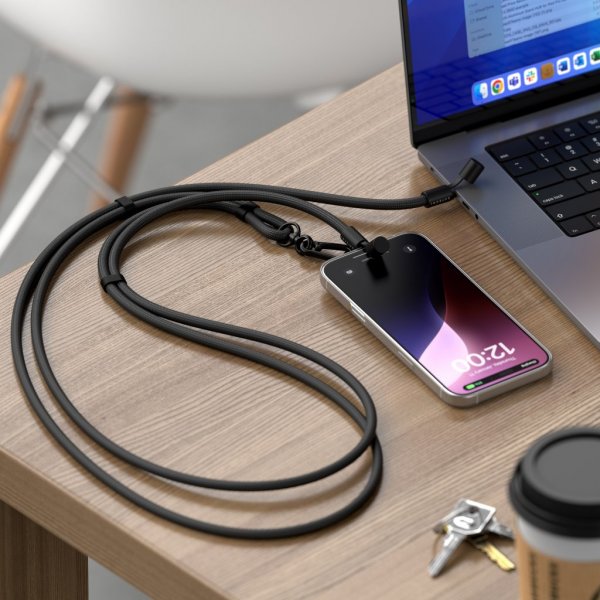 Satechi OntheGo Lanyardkabel USB-C 1.5m Sort