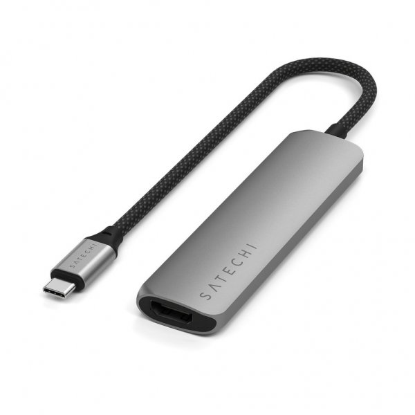 Satechi 4-i-1 USB-C Slim Multiport Adapter 4K Space Gray