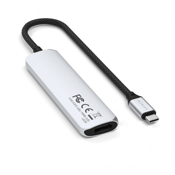 Satechi 4-i-1 USB-C Slim Multiport Adapter 4K Sølv