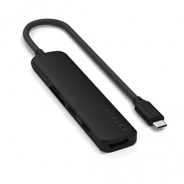 Satechi 6-i-1 USB-C Slim Multiport Adapter Sort