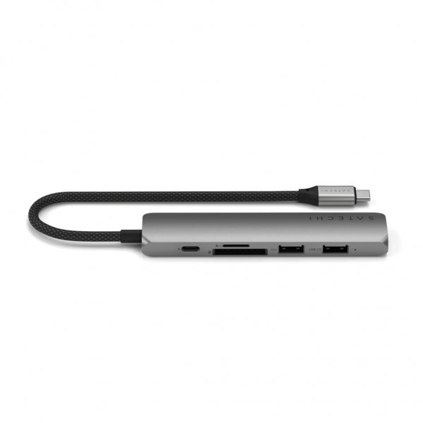 Satechi 6-i-1 USB-C Slim Multiport Adapter Space Gray