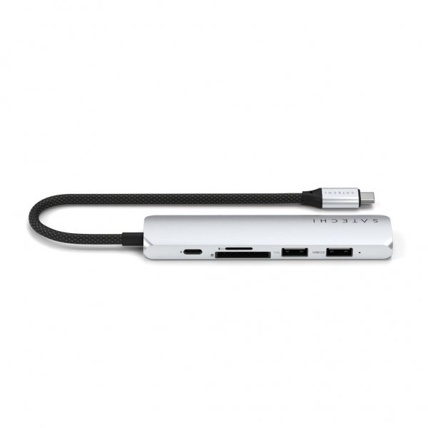 Satechi 6-i-1 USB-C Slim Multiport Adapter Sølv