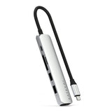 Satechi 6-i-1 USB-C Slim Multiport Adapter Sølv