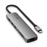 Satechi 7-i-1 USB-C Slim Multiport Adapter med Ethernet Space Gray