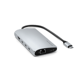 Satechi USB-C Multiport Adapter 8K med Ethernet V3 Sølv