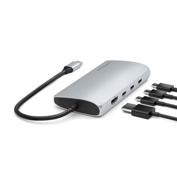 Satechi USB-C Multiport Adapter 8K med Ethernet V3 Sølv