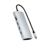 Satechi USB-C Multiport Adapter 8K med Ethernet V3 Sølv