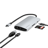 Satechi USB-C Multiport Adapter 8K med Ethernet V3 Sølv