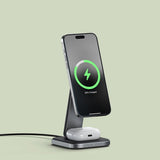 Satechi Trådløs Oplader 2-i-1 Foldbar Qi2 Wireless Charging Stand MagSafe