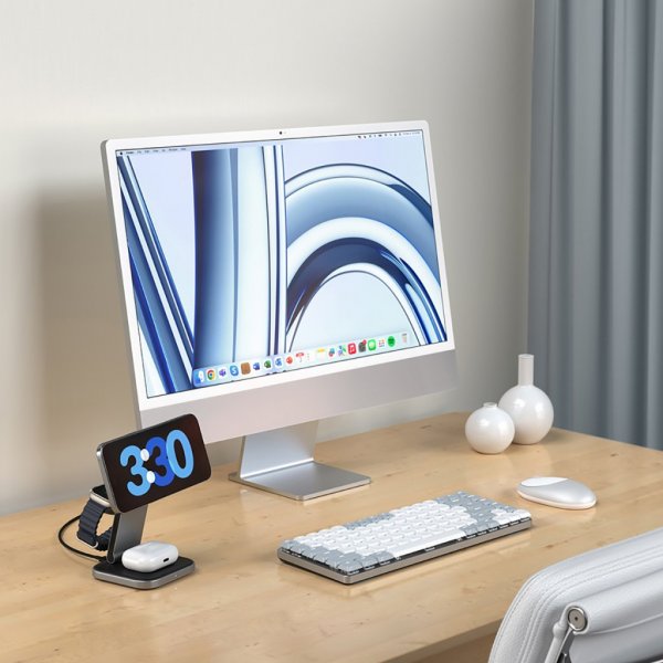 Satechi Trådløs Oplader 3-i-1 Foldbar Qi2 Trådløs Opladningsstander MagSafe