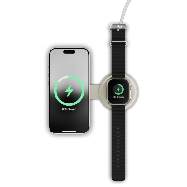Satechi OntheGo 2-i-1 trådløs oplader Sand
