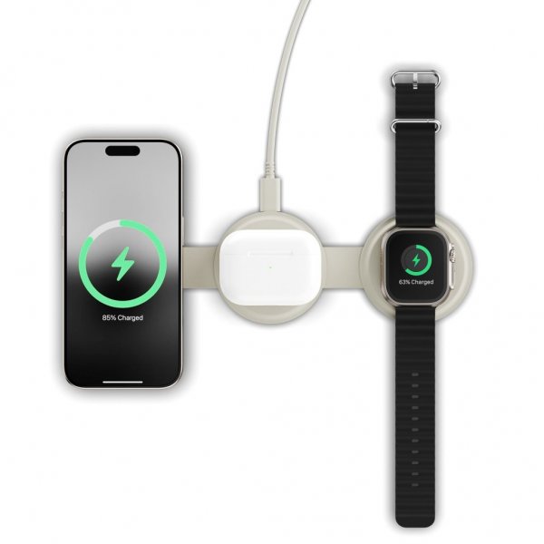 Satechi OntheGo 3-i-1 trådløs oplader Sand