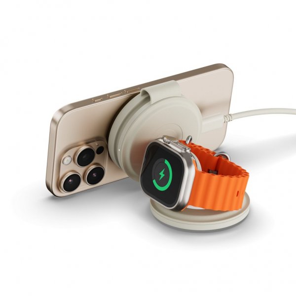 Satechi OntheGo 3-i-1 trådløs oplader Sand
