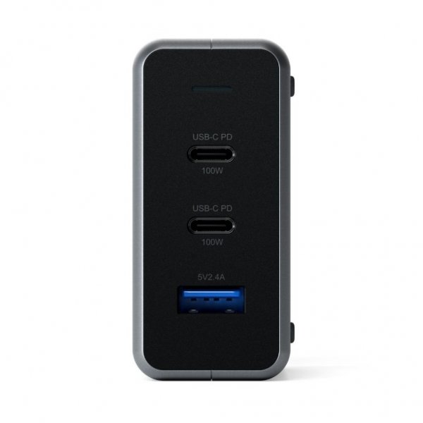 Satechi 100W GaN PD rejseoplader med dobbelte USB-C og USB-A porte