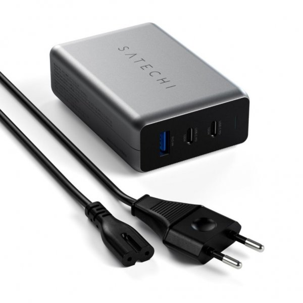 Satechi 100W GaN PD rejseoplader med dobbelte USB-C og USB-A porte