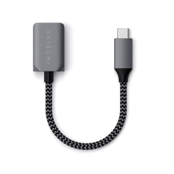 Satechi USB-C til USB-A 3.0 adapterkabel Grå