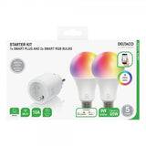 Deltaco Smart Home Starter Kit med Smart Plug og 2 RGB LED-pærer