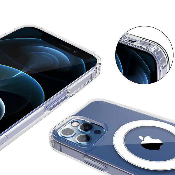 iPhone 13 Pro Max Cover TPU MagSafe Stødsikkert Gennemsigtigt