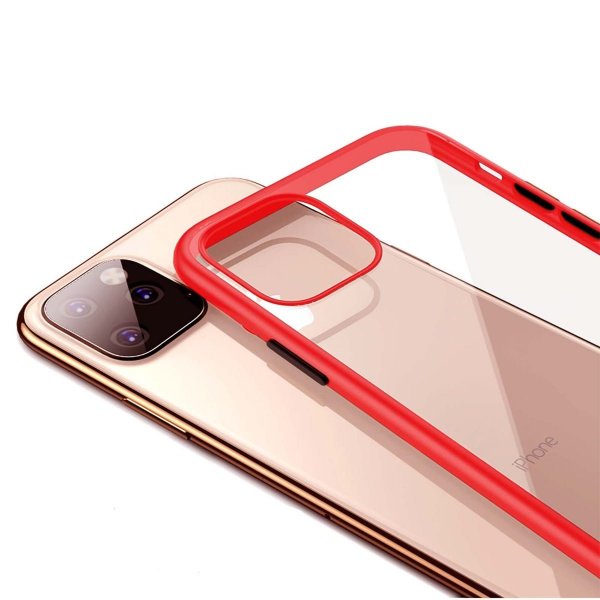 iPhone 11 Pro Max Cover Stødsikkert Rødt Transparent