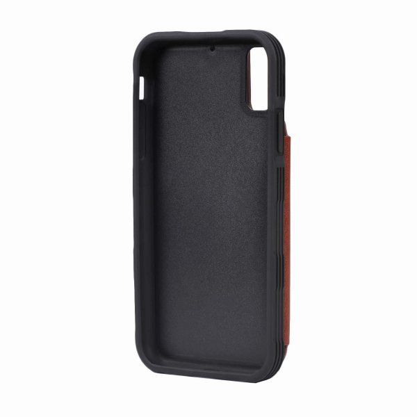 iPhone Xr Cover med Udfoldelig Kortholder Brun
