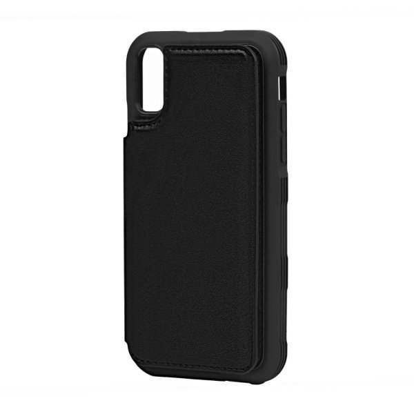 iPhone Xs Max Cover med Kortlomme Stødsikkert Sort