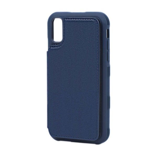 iPhone X/iPhone Xs Cover Foldbar Kortholder Blå