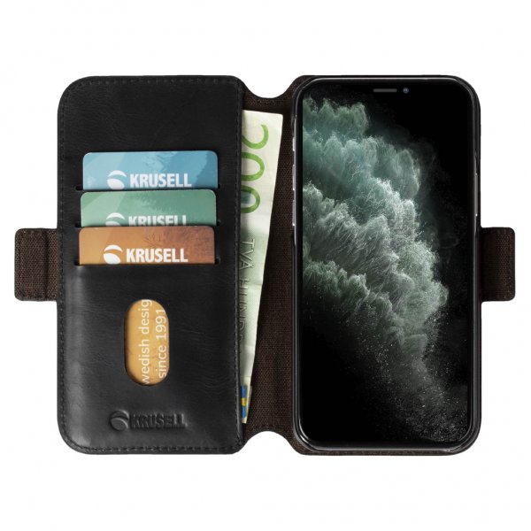 Krusell iPhone 12 Mini Cover Sunne PhoneWallet Vintage Black