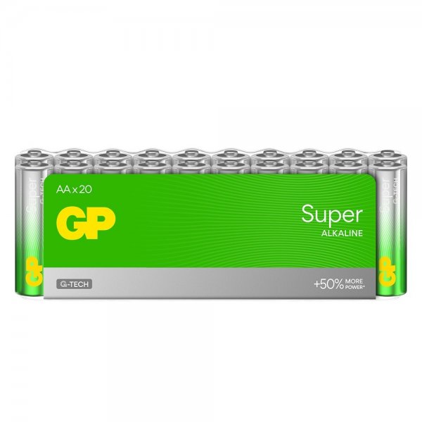 GP Super Alkaline AA-batteri 15A/LR6 20-pak