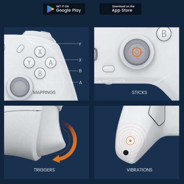 GameSir T4 Cyclone Trådløs Spilcontroller Multiplatform Hvid