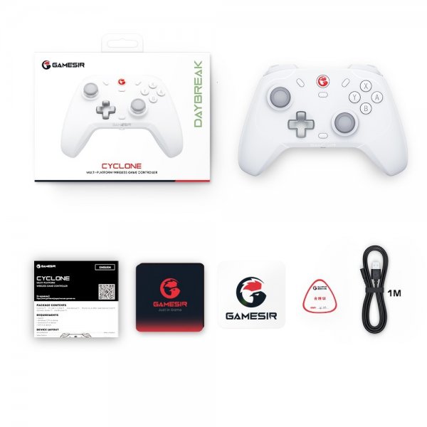 GameSir T4 Cyclone Trådløs Spilcontroller Multiplatform Hvid