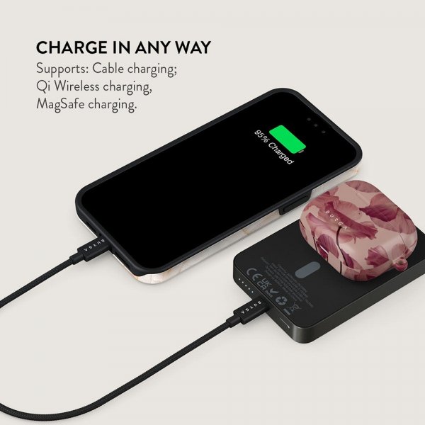 Burga Powerbank MagSafe 5000 mAh Tender Kiss Metalgrå