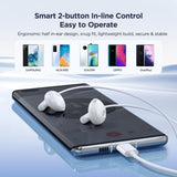 Joyroom Ledningsført Hovedtelefoner EC05 USB-C Hvid
